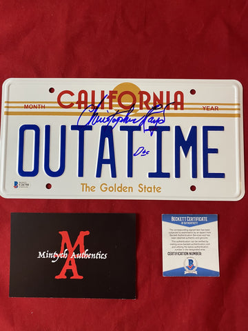 LLOYD_003 - OUTTATIME Metal License Plate Autographed By Christopher Lloyd