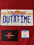 LLOYD_004 - OUTTATIME Metal License Plate Autographed By Christopher Lloyd