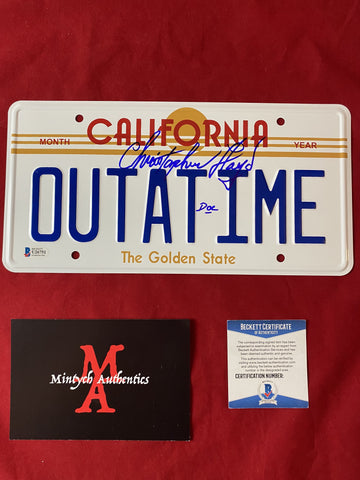 LLOYD_004 - OUTTATIME Metal License Plate Autographed By Christopher Lloyd