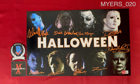MYERS_020 - 11x17 Photo Autographed By NINE Michael Myers Actors