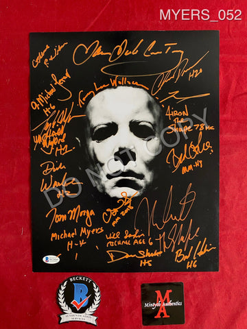 MYERS_052 - 11x14 Photo Autographed By SIXTEEN Michael Myers Actors