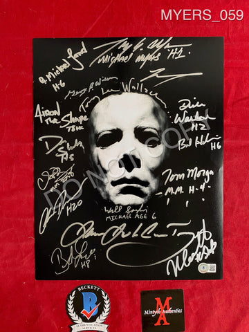 MYERS_059 - 11x14 Photo Autographed By SIXTEEN Michael Myers Actors