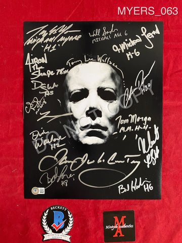 MYERS_063 - 11x14 Photo Autographed By FIFTEEN Michael Myers Actors