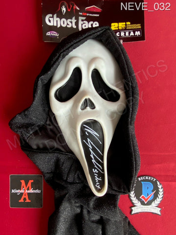 NEVE_032 - 25th Anniversary Ghost Face (Fun World) Mask Autographed By Neve Campbell