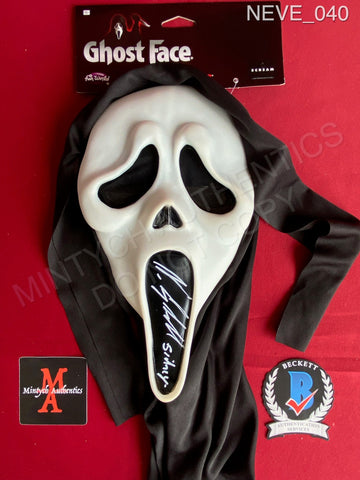 NEVE_040 - Ghost Face Fun World EU Mask Autographed By Neve Campbell