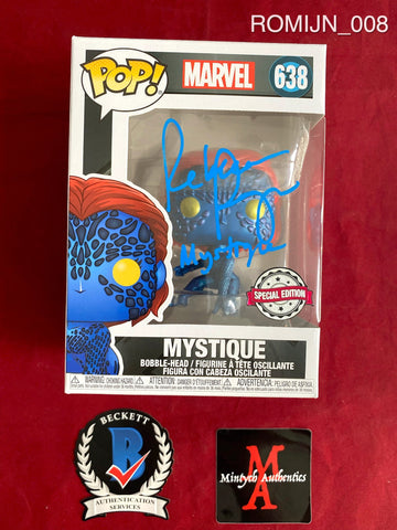 ROMIJN_008 - Marvel 638 Mystique Metallic Special Edition Funko Pop! Autographed By Rebecca Romijn