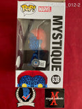 ROMIJN_012 - Marvel 638 Mystique Metallic Special Edition Funko Pop! Autographed By Rebecca Romijn