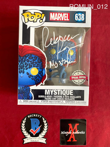 ROMIJN_012 - Marvel 638 Mystique Metallic Special Edition Funko Pop! Autographed By Rebecca Romijn