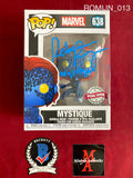 ROMIJN_013 - Marvel 638 Mystique Metallic Special Edition Funko Pop! Autographed By Rebecca Romijn