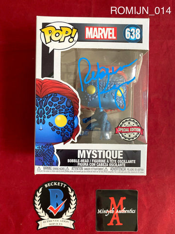 ROMIJN_014 - Marvel 638 Mystique Metallic Special Edition Funko Pop! Autographed By Rebecca Romijn