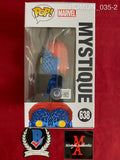 ROMIJN_035 - Marvel 638 Mystique Funko Pop! Autographed By Rebecca Romijn