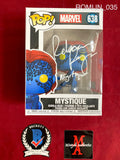 ROMIJN_035 - Marvel 638 Mystique Funko Pop! Autographed By Rebecca Romijn