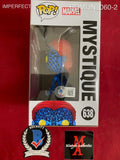 ROMIJN_060 - Marvel 638 Mystique Funko Pop! (IMPERFECT) Autographed By Rebecca Romijn
