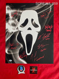 SCREAM_059 - 16x20 Photo Autographed By (8) Rose McGowan, Neve Campbell, Matthew Lillard, Skeet Ulrich, Roger Jackson, Jamie Kennedy, David Arquette & Henry Winkler