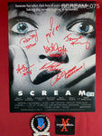 SCREAM_075 - 11x14 Photo Autographed By (7) Neve Campbell, Matthew Lillard, Skeet Ulrich, Jamie Kennedy, Rose McGowan, David Arquette & Lee Waddell