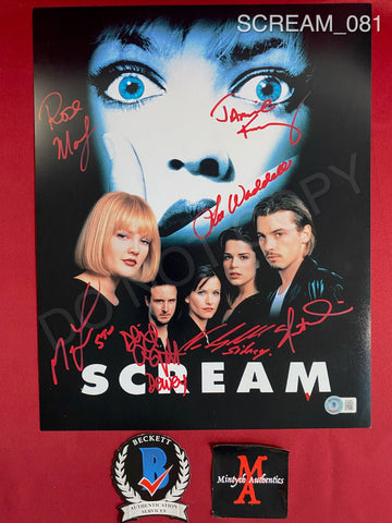 SCREAM_081 - 11x14 Photo Autographed By (7) Neve Campbell, Matthew Lillard, Skeet Ulrich, Jamie Kennedy, Rose McGowan, David Arquette & Lee Waddell