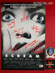SCREAM_091 - 11x17 Photo Autographed By (7) Neve Campbell, Matthew Lillard, Skeet Ulrich, Jamie Kennedy, Rose McGowan, David Arquette & Lee Waddell