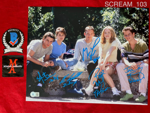 SCREAM_103 - 11x14 Photo Autographed By Neve Campbell, Matthew Lillard, Skeet Ulrich, Jamie Kennedy & Rose McGowan