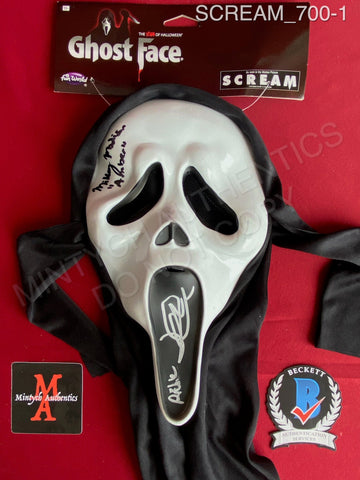 SCREAM_700 - Ghost Face Fun World Mask Autographed By Mikey Madison & Jack Quiad