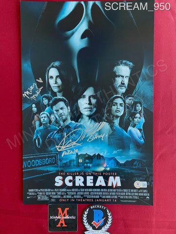 SCREAM_950 - 11x17 Photo Autographed By Jack Quaid, Mikey Madison & Neve Campbell