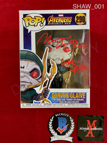 SHAW_001 - The Avengers Marvel 290 Corvus Glaive Funko Pop! Autographed By Michael James Shaw