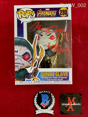 SHAW_002 - The Avengers Marvel 290 Corvus Glaive Funko Pop! Autographed By Michael James Shaw