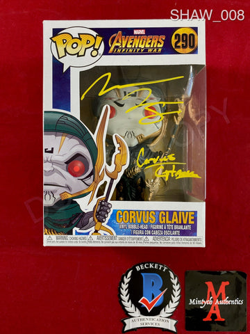 SHAW_008 - The Avengers Marvel 290 Corvus Glaive Funko Pop! Autographed By Michael James Shaw