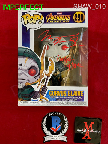 SHAW_010 - The Avengers Marvel 290 Corvus Glaive Funko Pop! (IMPERFECT) Autographed By Michael James Shaw