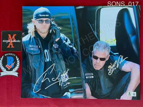 SONS_017 - 11x14 Photo Autographed By Charlie Hunnam & Ron Perlman