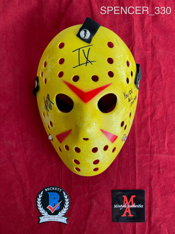 SPENCER_330 - Jason Voorhees Mask Autographed By Spencer Charnas