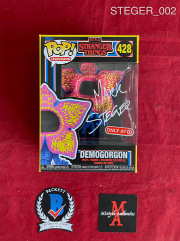STEGER_002 - Stranger Things 428 Demogorgon Black Light Target Exclusive Funko Pop! Autographed By Mark Steger
