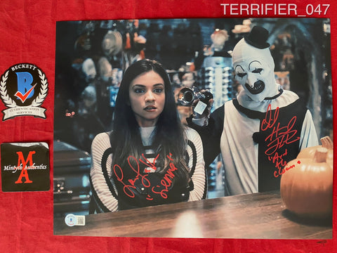 TERRIFIER_047 - 11x14 Photo Autographed By David Howard Thornton & Lauren LaVera