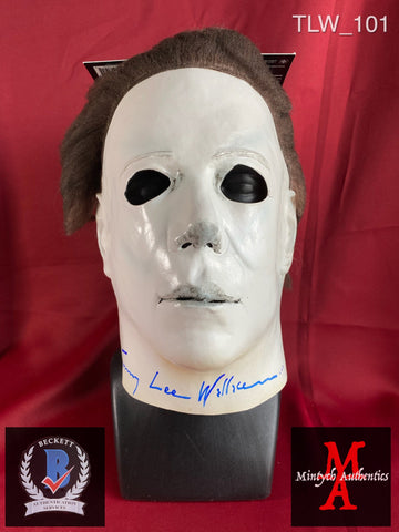 TLW_101 - Michael Myers Trick Or Treat Studios Mask Autographed By Tommy Lee Wallace