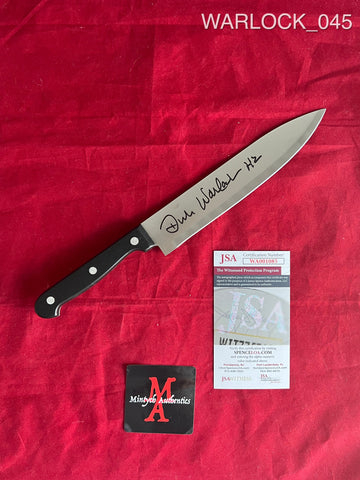 WARLOCK_045 - Real 8" Blade Butchers Knife Autographed By Dick Warlock