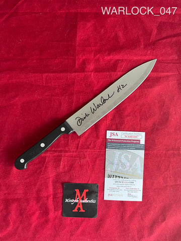 WARLOCK_047 - Real 8" Blade Butchers Knife Autographed By Dick Warlock