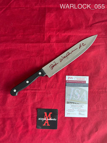 WARLOCK_055 - Real 8" Blade Butchers Knife Autographed By Dick Warlock