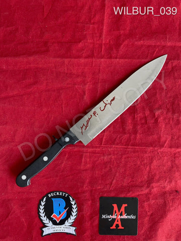 WILBUR_039 - Real 8" Blade Butchers Knife Autographed By George Wilbur