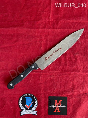 WILBUR_040 - Real 8" Blade Butchers Knife Autographed By George Wilbur